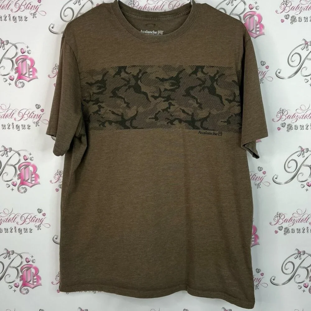 Avalanche tshirt camo graphic detail front tee Brown Camo Short Sleeve Tee